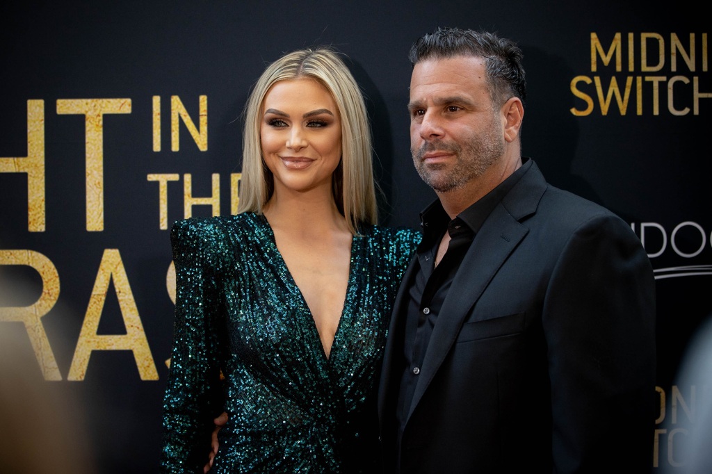 Randall Emmett and Lala Kent attend the screening of: "Midnight at the Switchgrass" in July 2021. 