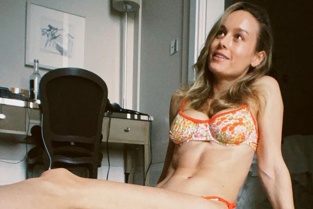 Brie Larson shows off leg bruise in bikini photo