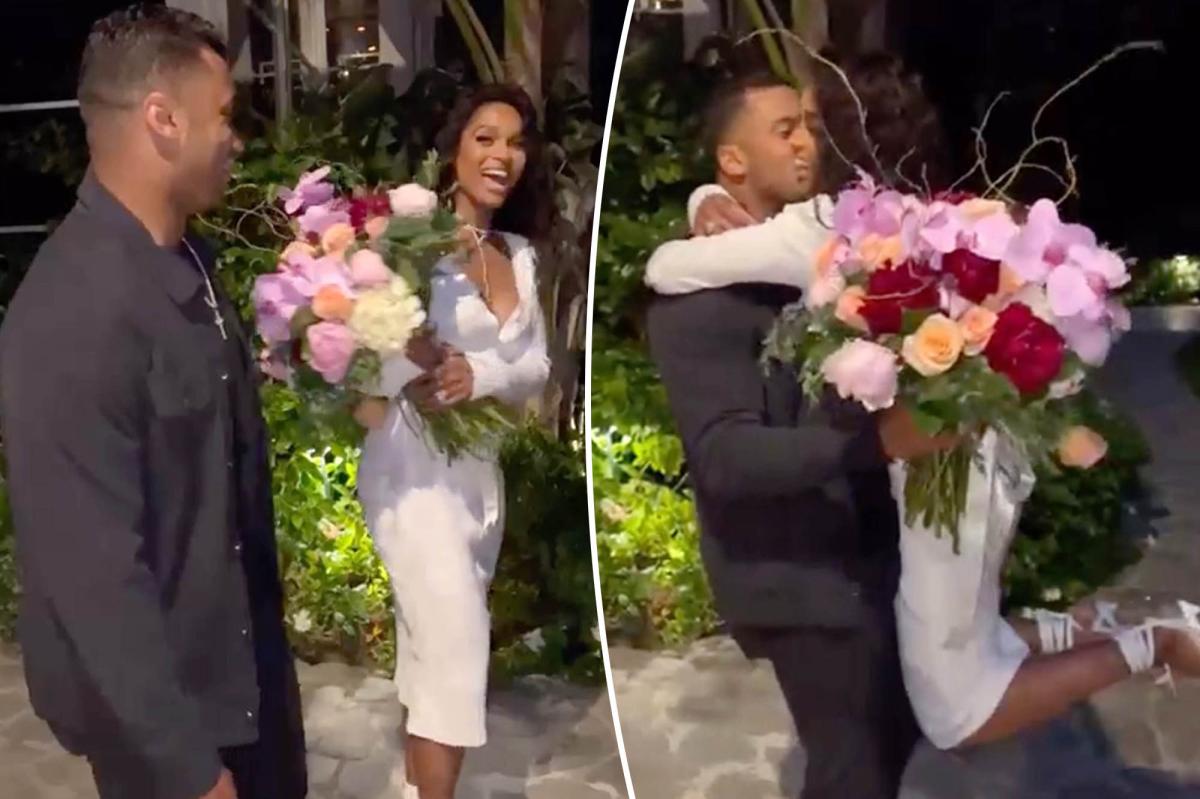 Russell Wilson surprises Ciara, laughs off 'square' accusations