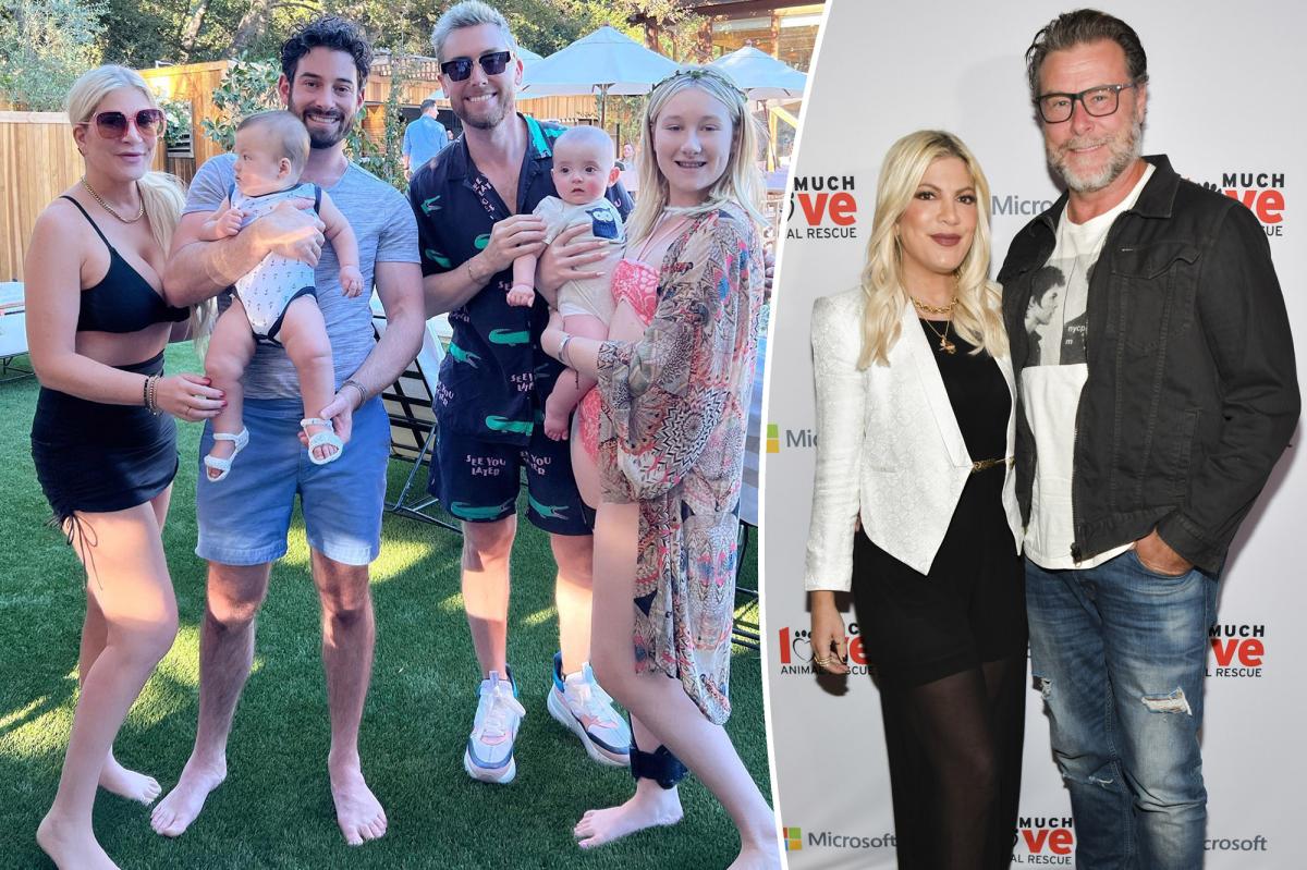 Tori Spelling celebrates Father's Day with Lance Bass