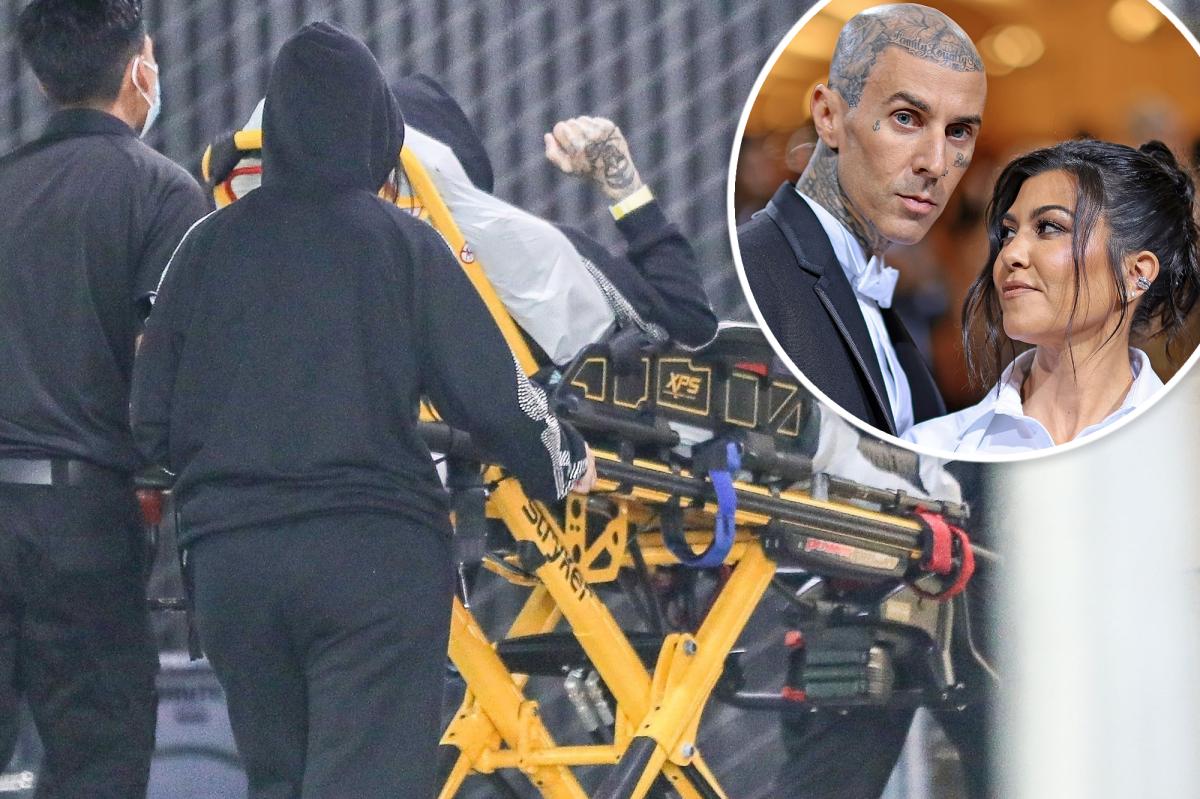Travis Barker rushed to hospital in ambulance with Kourtney Kardashian by his side