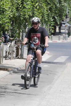 Tarantino has become known around Tel Aviv as an avid cyclist.