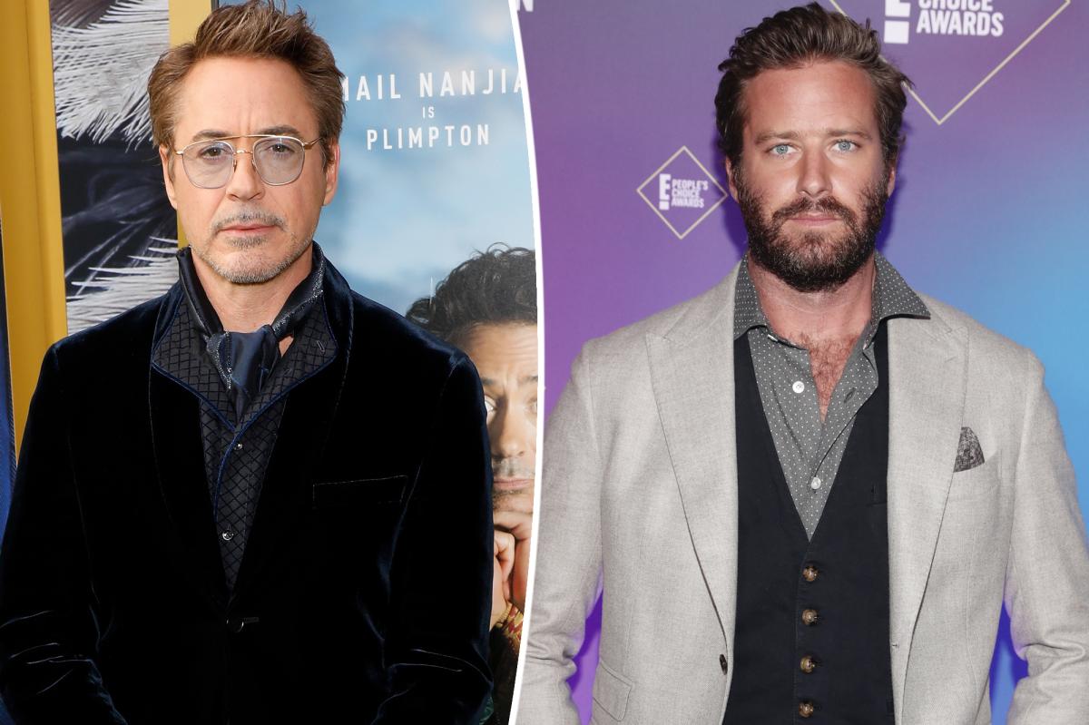 Armie Hammer is financially supported by Robert Downey Jr.