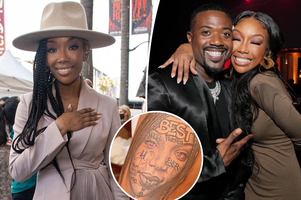 Brandy might also have brother Ray J's face tattooed on her