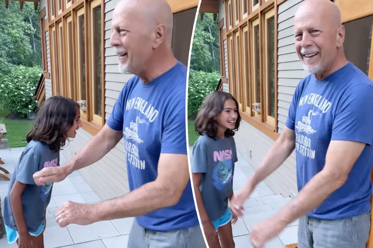 Bruce Willis gets dance lessons from 10-year-old daughter