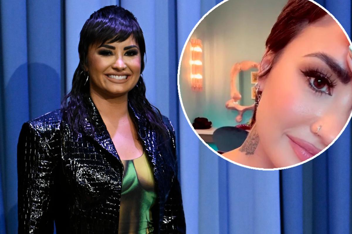 Demi Lovato cuts face before showing up late at night