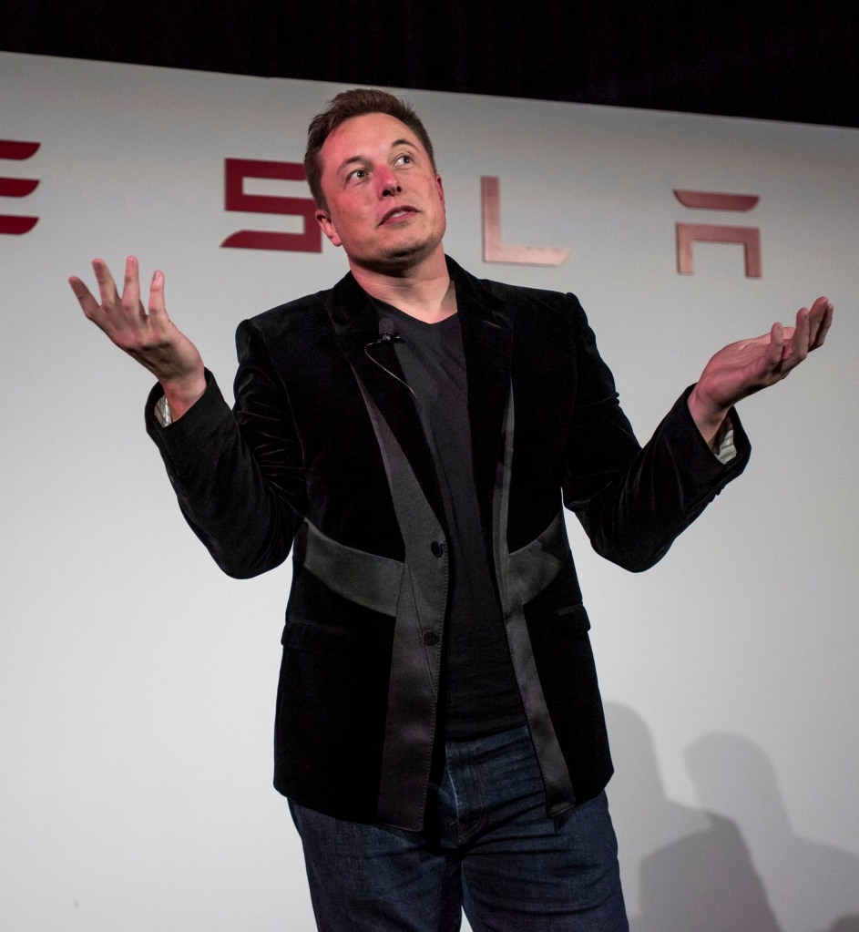 Elon Musk, chairman and chief executive officer of Tesla Motors Inc., gestures as he speaks at a press conference ahead of the unveiling of the Model X sport utility vehicle (SUV) at an event in Fremont, California, US, on Tuesday, September 29.  , 2015. Musk handed over the first six Model X SUVs to owners in California on Tuesday night, as Tesla reached a milestone of having two all-electric vehicles in production at the same time.