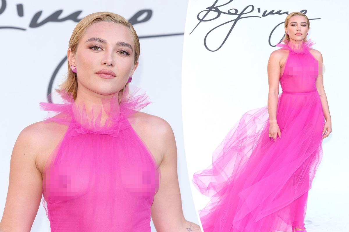 Florence Pugh leaves little to the imagination in sheer dress