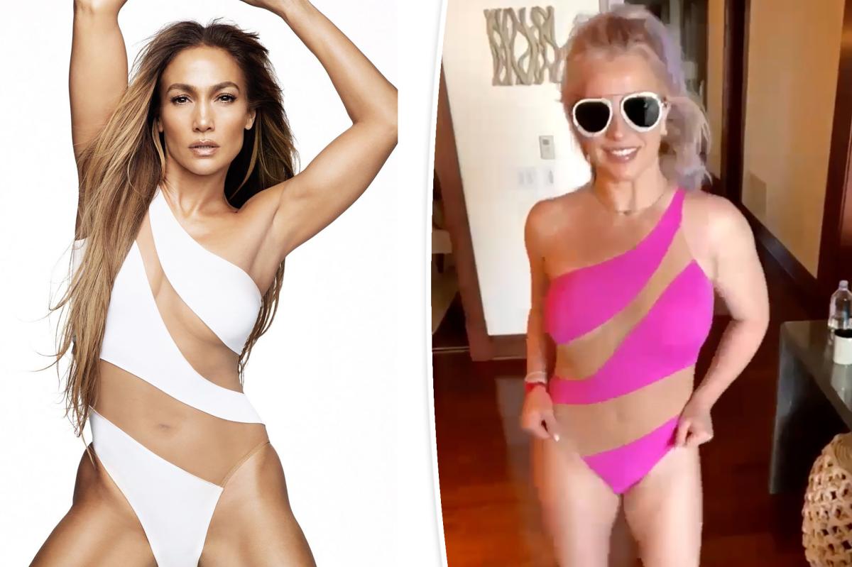 Jennifer Lopez, Britney Spears wear the same Norma Kamali swimsuit