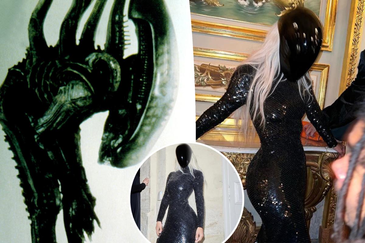 Kim Kardashian's Helmeted Balenciaga Look Compared To 'Alien'