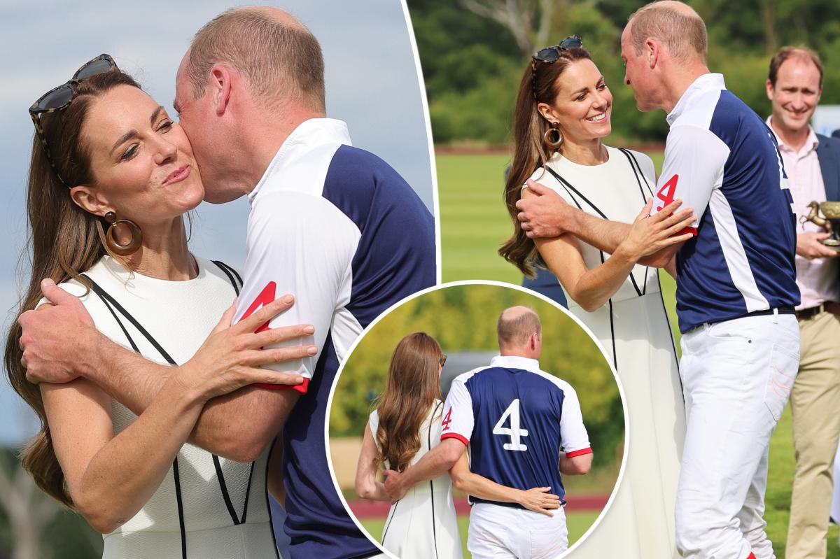 Prince William and Kate Middleton show rare PDA at polo match