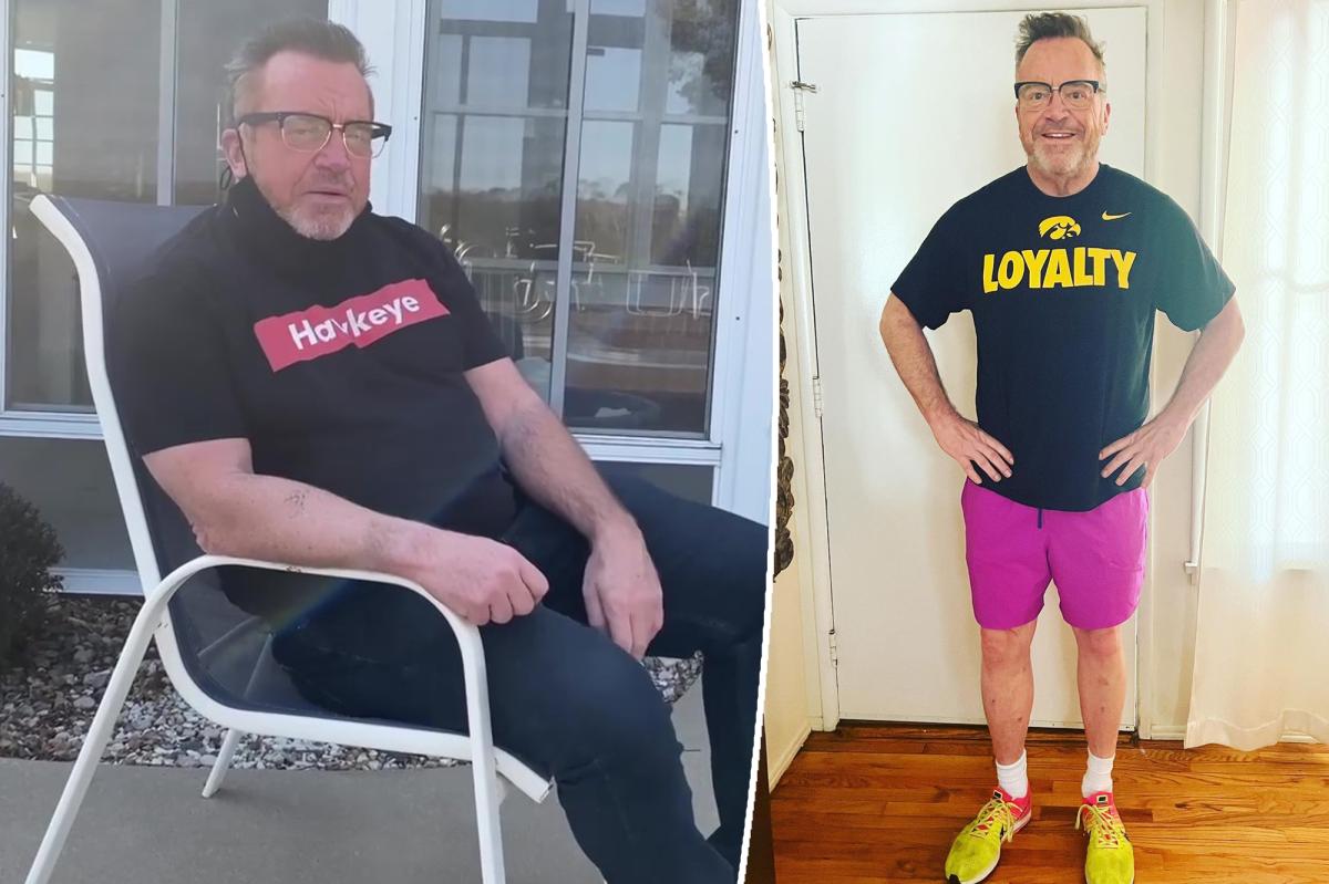 Tom Arnold shows off 75lb weight loss after stroke