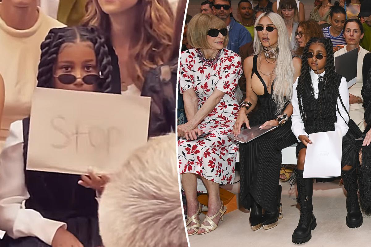 Why North held a 'Stop' sign at fashion show
