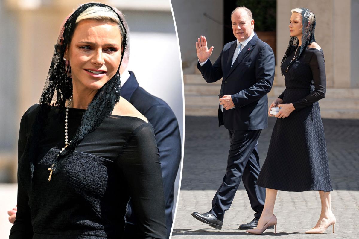 Why didn't Princess Charlene wear white to meet the Pope?