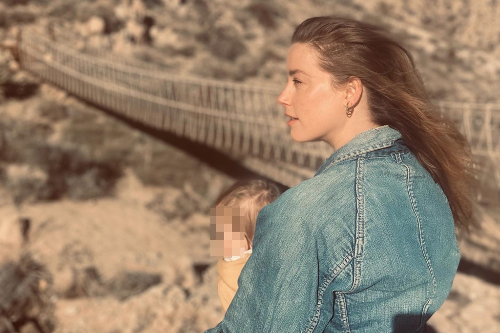 Amber Heard posts an Instagram photo in her Yucca Valley home on February 11, 2022 showing the custom-built 110-foot bridge.