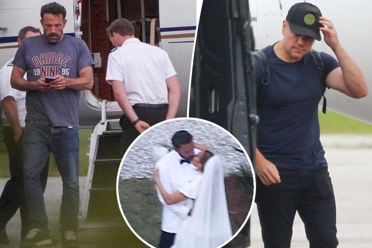 Ben Affleck flies off with Matt Damon after J.Lo wedding