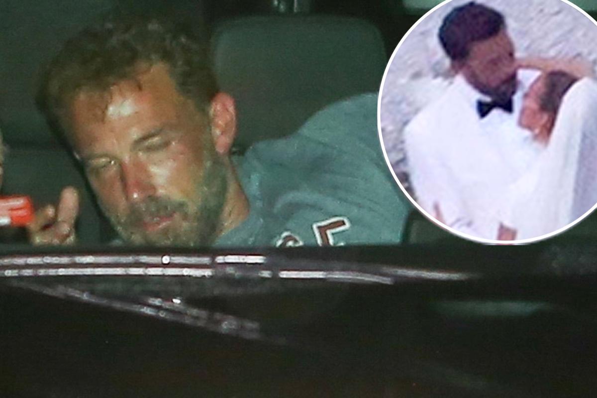 Ben Affleck looks exhausted after three-day wedding