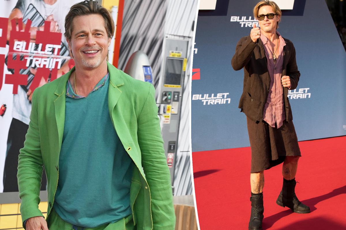 Brad Pitt Explains His 'Bullet Train' Premiere Skirt