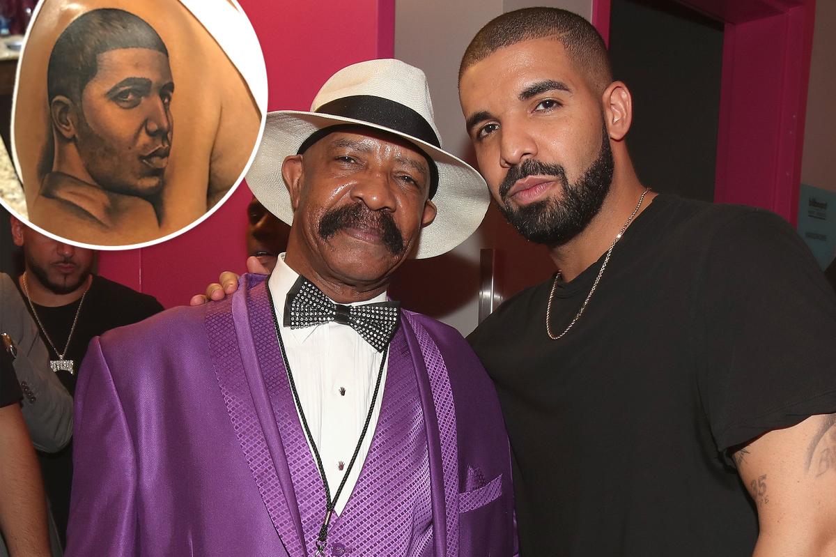 Drake jokes about his father's tattoo on his face