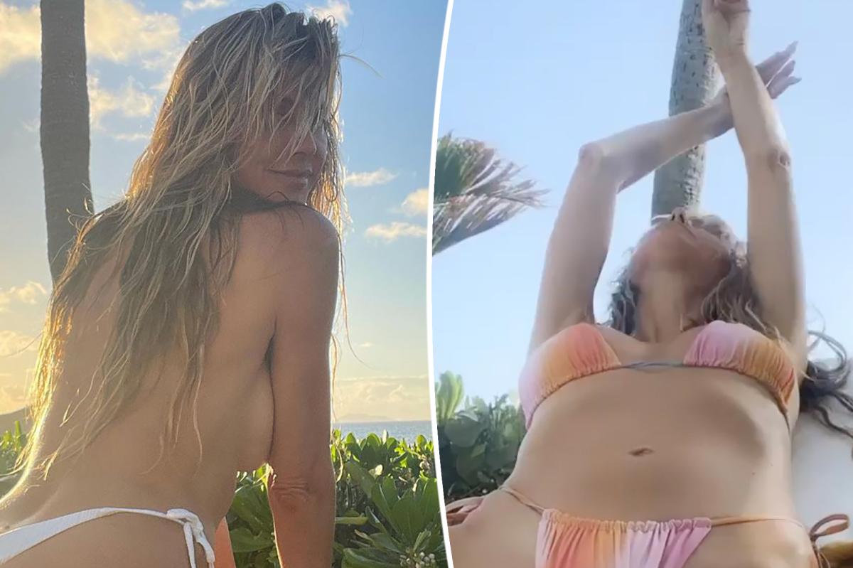 Heidi Klum leaves little to the imagination in bikini video