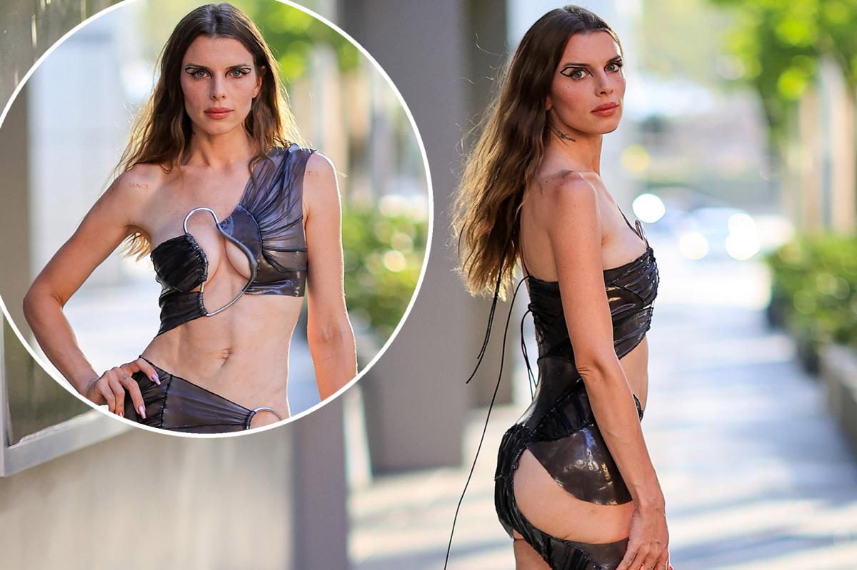 Julia Fox's barely there latex outfit is mostly cutouts