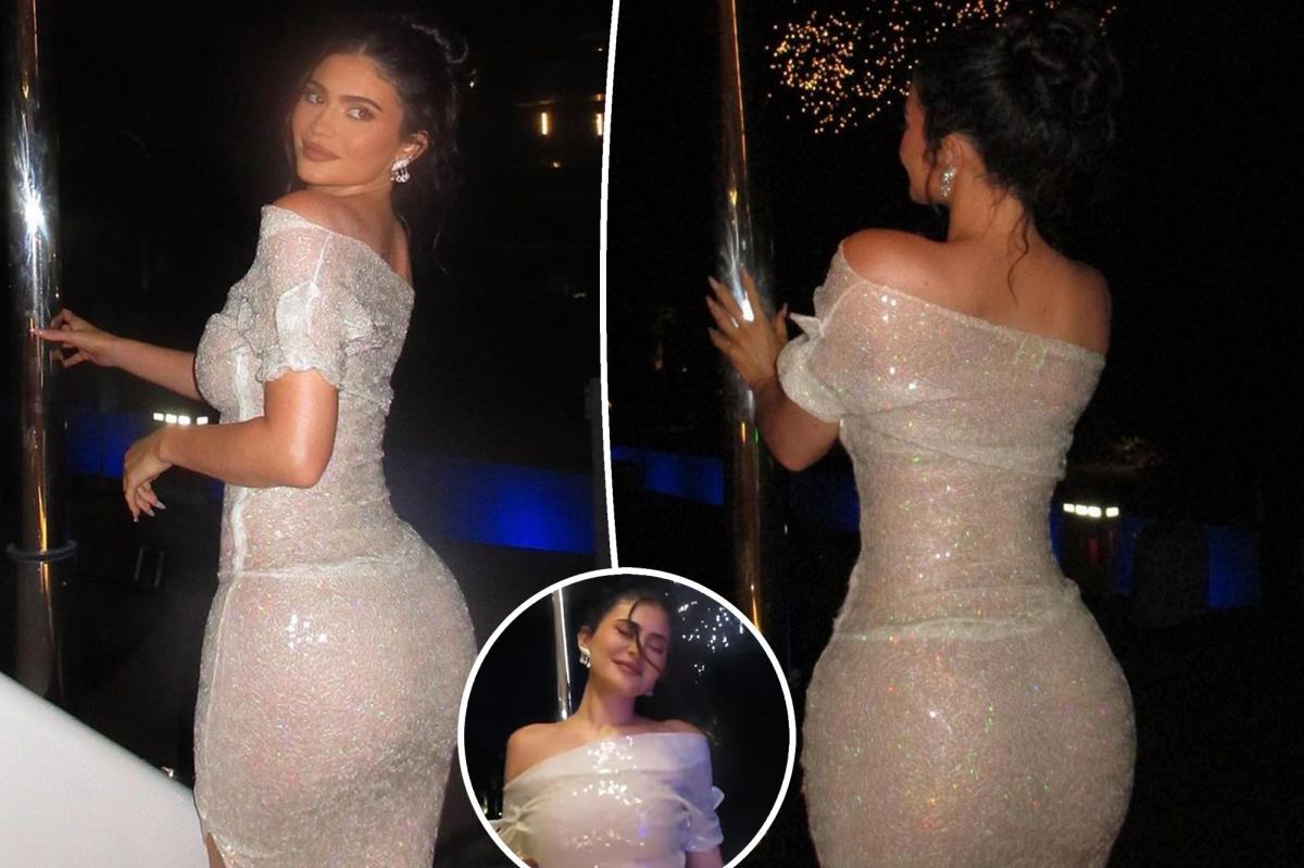Kylie Jenner shines in sheer dress for 25th birthday