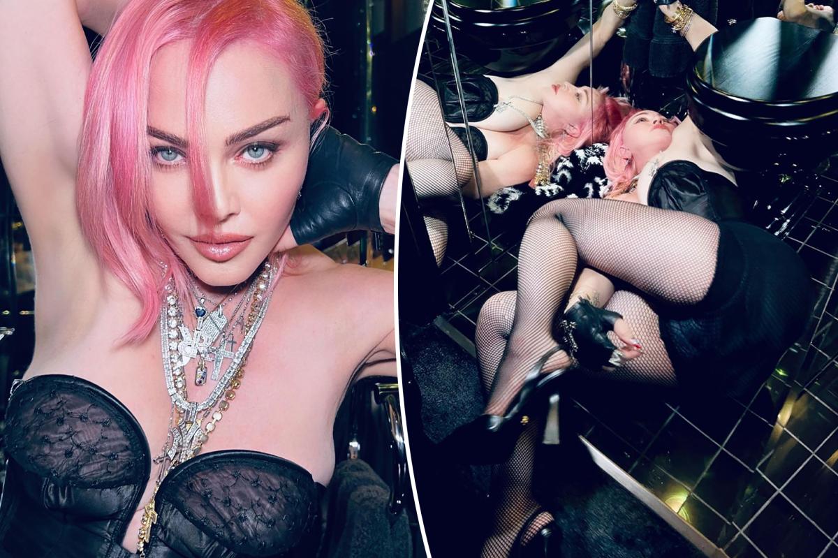 Madonna dons corset and fishnets for sexy photo shoot