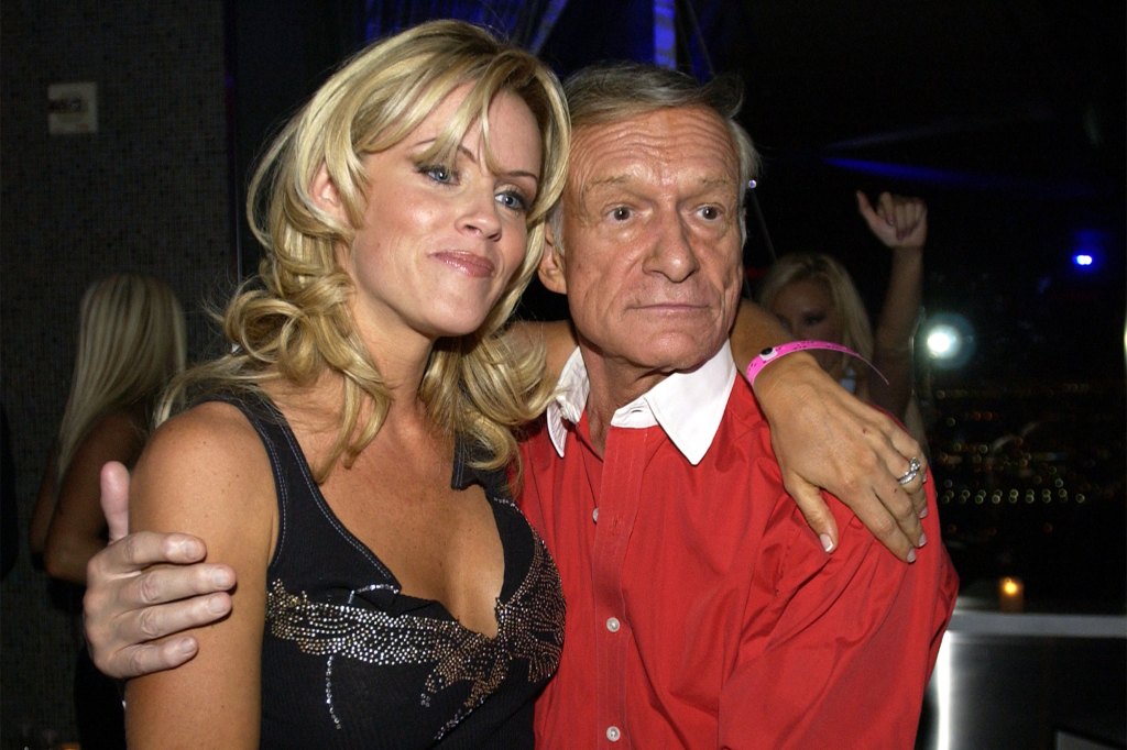 Jenny McCarthy and Hugh Hefner at The Palms Casino celebrate Playboy's 50th anniversary at The Palms Casino Resort in Las Vegas.