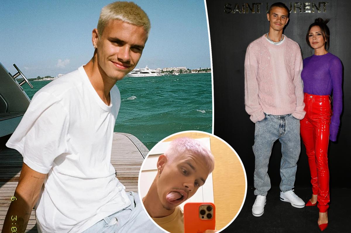 Romeo Beckham debuts pastel pink hair on Instagram