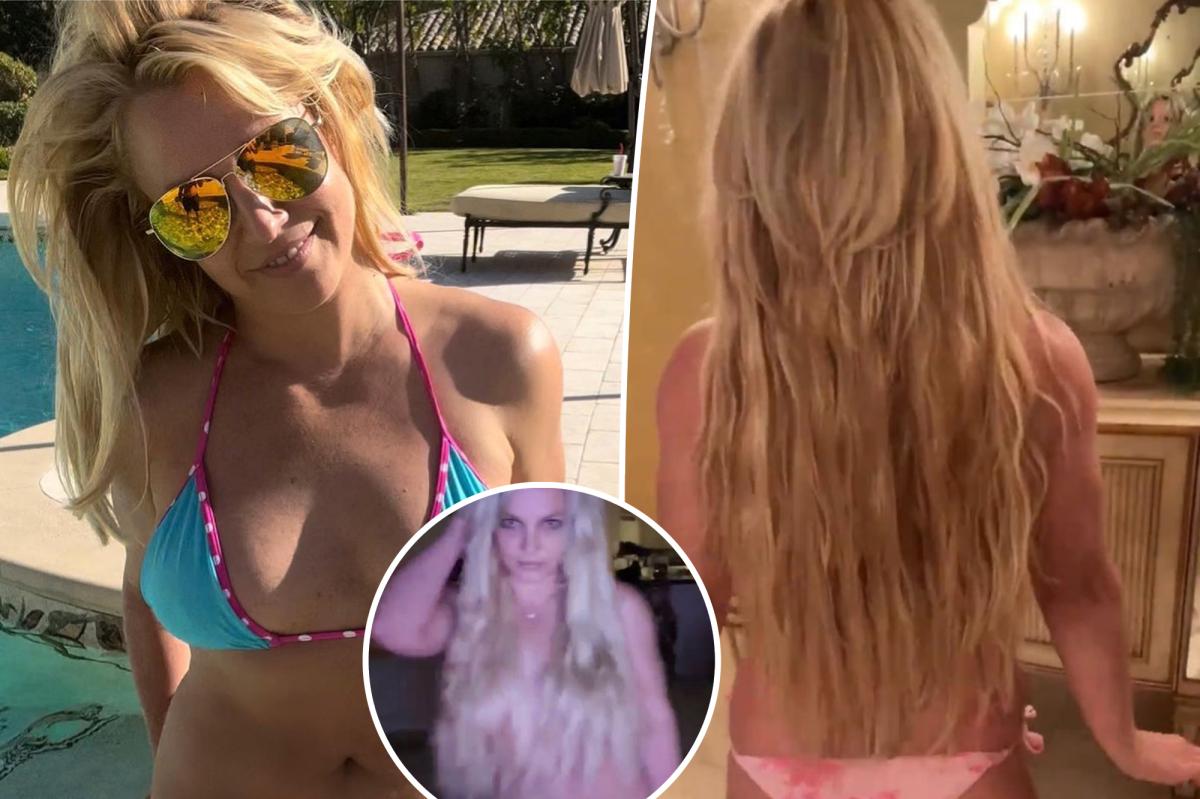 Topless Britney Spears shows off new 'real long hair'