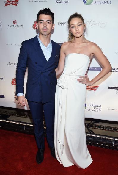 Joe Joans and Gigi Hadid on the red carpet.