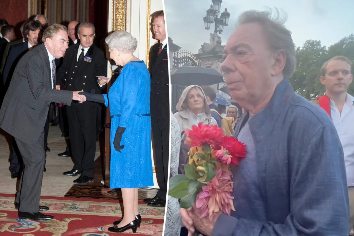 Andrew Lloyd Webber mourns the Queen outside Buckingham Palace