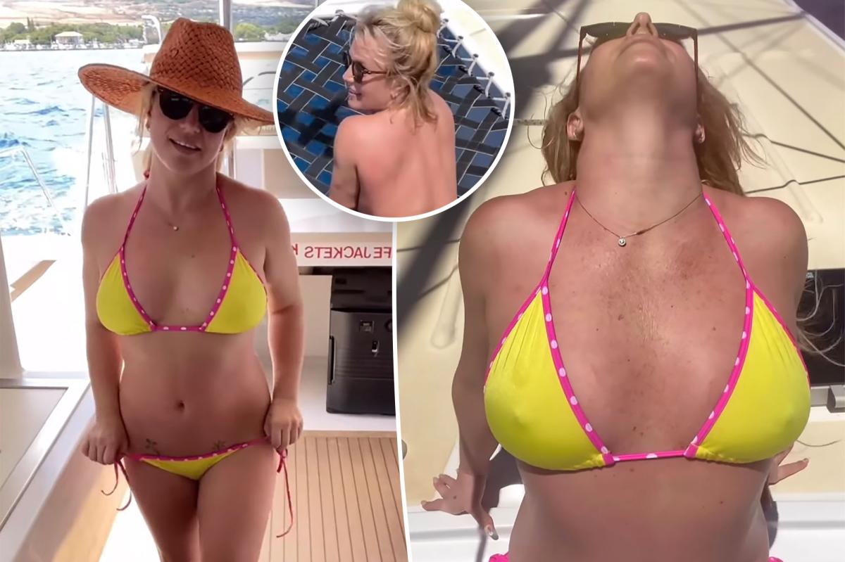 Britney Spears sunbath topless amid drama with son Jayden