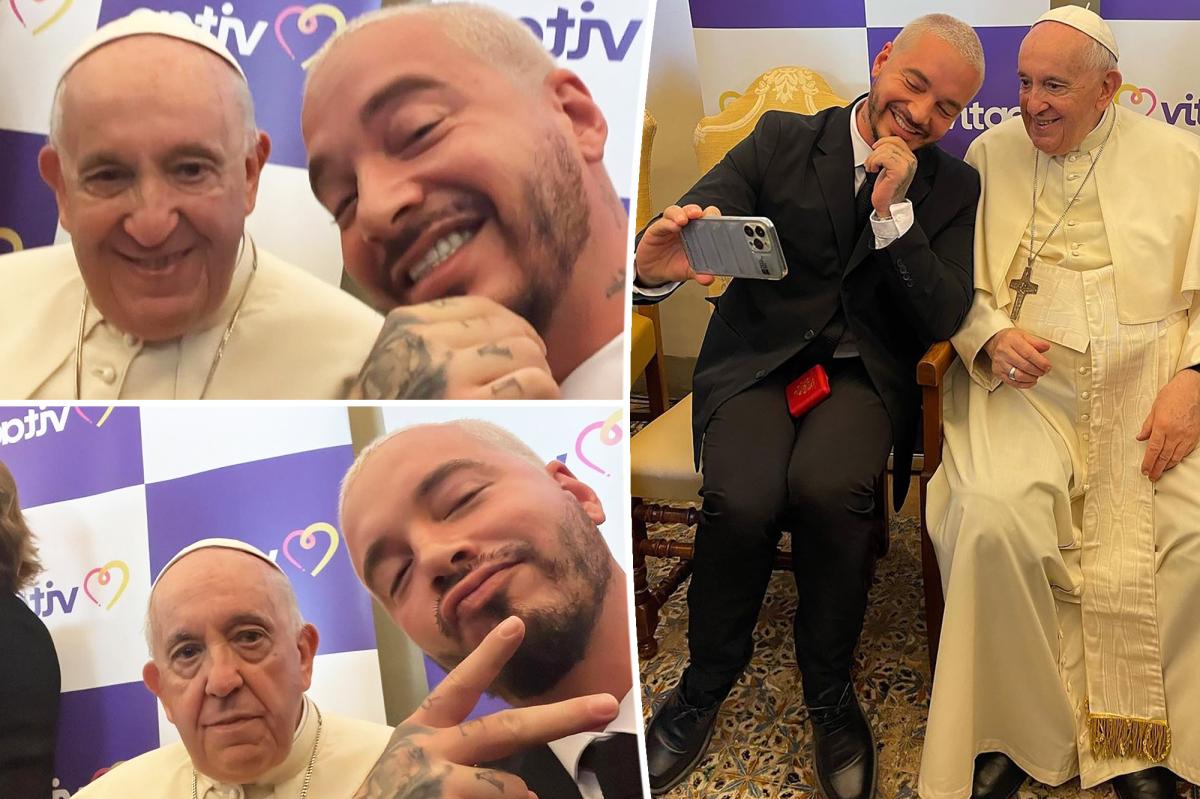 J Balvin takes selfies with Pope Francis in the Vatican
