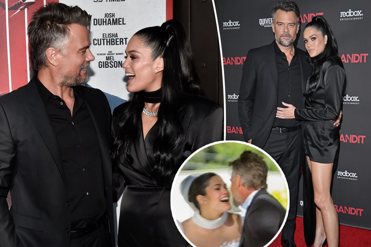 Josh Duhamel and Audra Mari match in black for the first red carpet after the wedding