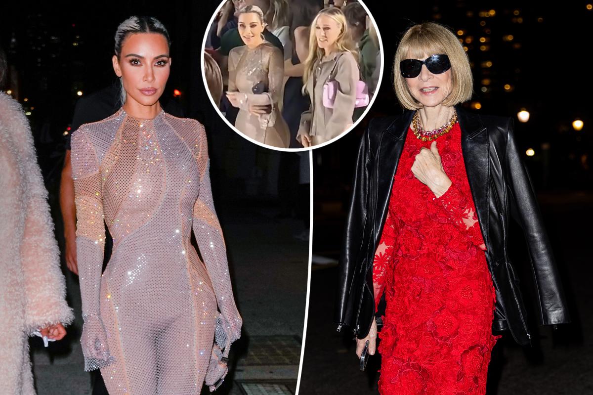 Kim Kardashian appeared to be snubbed by Anna Wintour on Fendi's NYFW show