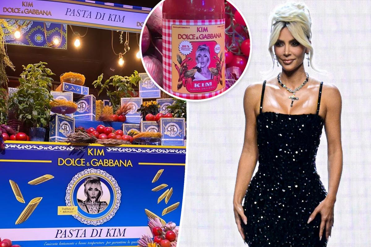 Kim Kardashian celebrates Dolce & Gabbana show with pasta