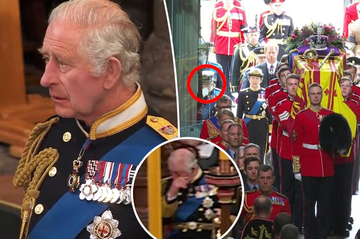 King Charles III bursts into tears at Queen Elizabeth II's funeral