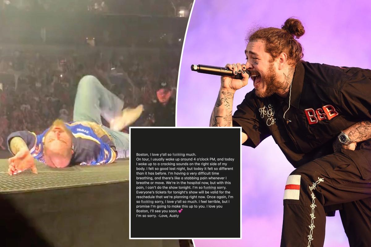 Post Malone cancels Boston show just a week after nasty stage fall