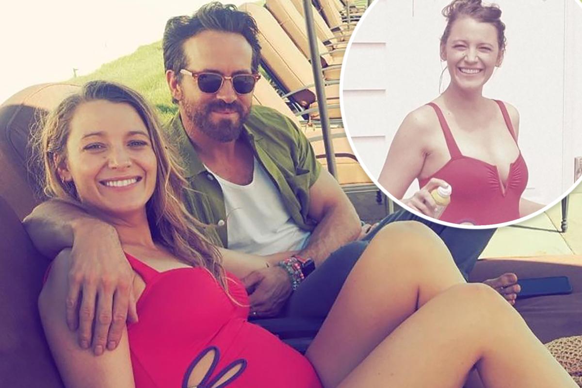 Pregnant Blake Lively Shows Off Baby Bump In Cut Out Swimsuit