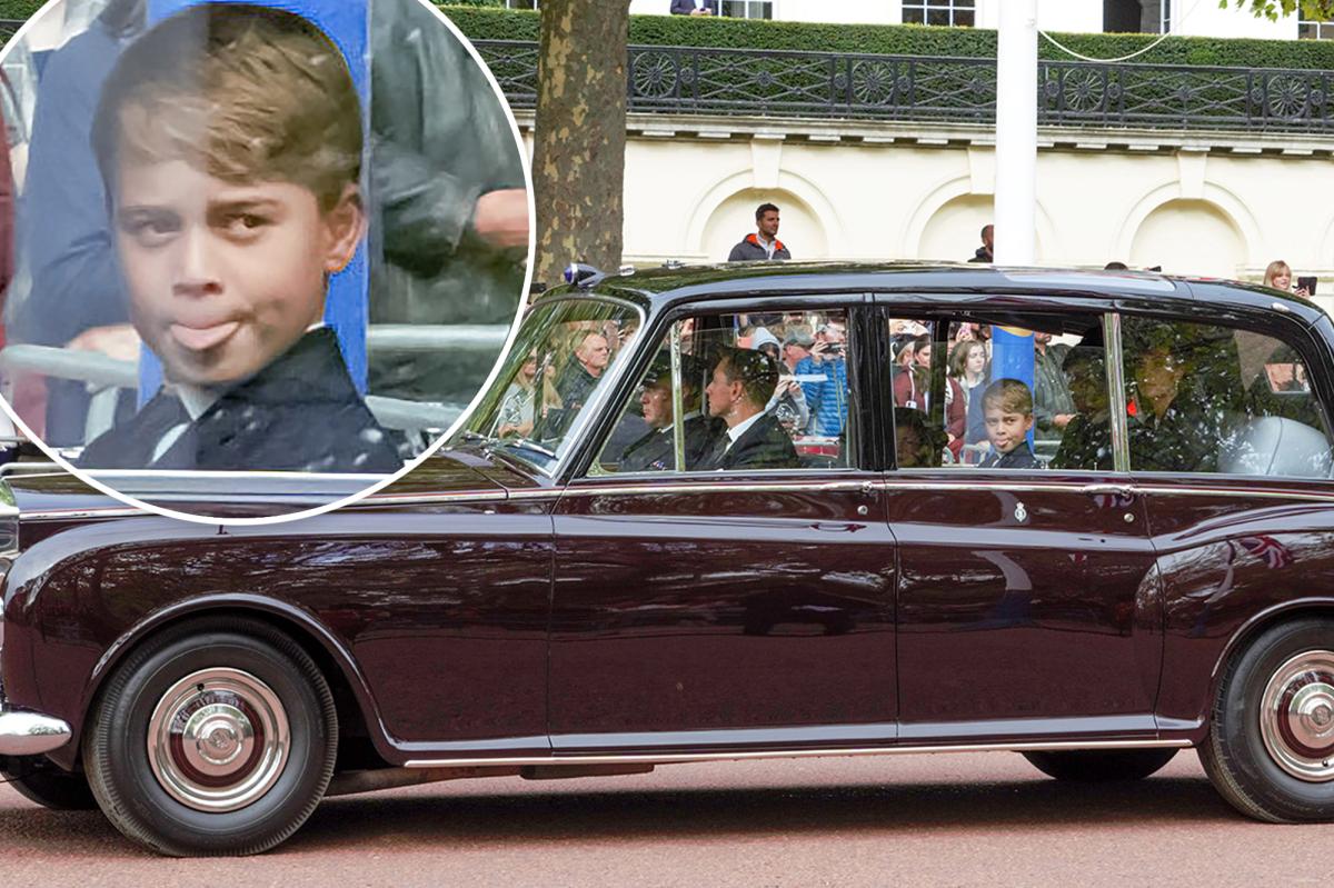 Prince George cheekily sticks out tongue after Queen's funeral