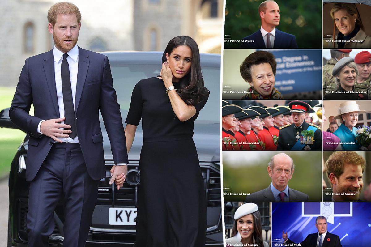 Prince Harry, Meghan Markle demoted from official royal website