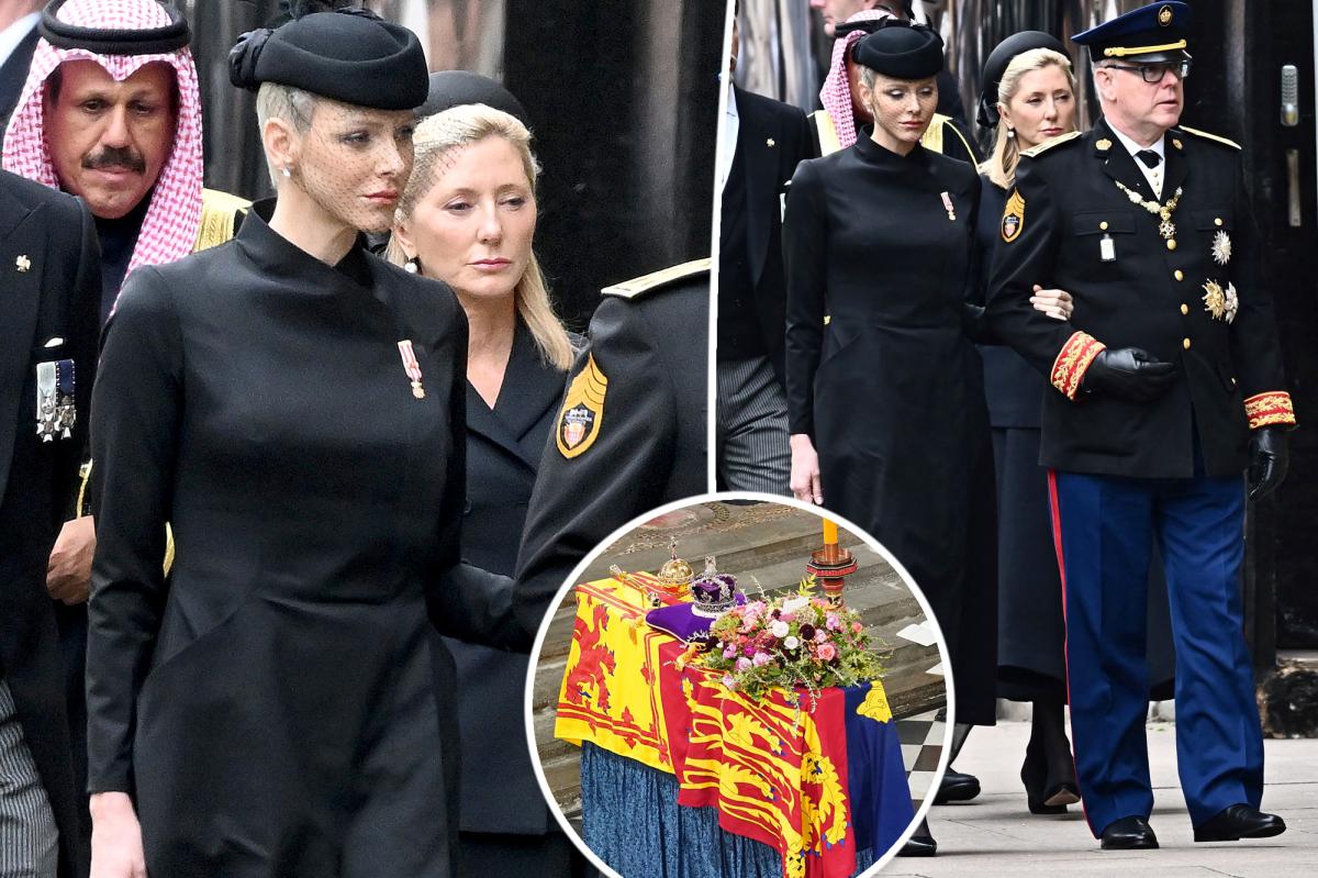 Princess Charlene attends Queen's funeral after mysterious illness