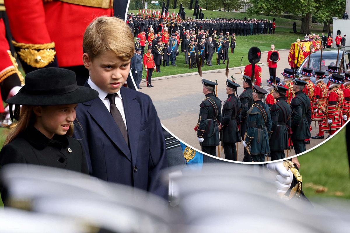 Princess Charlotte tells Prince George to bow at Queen's funeral