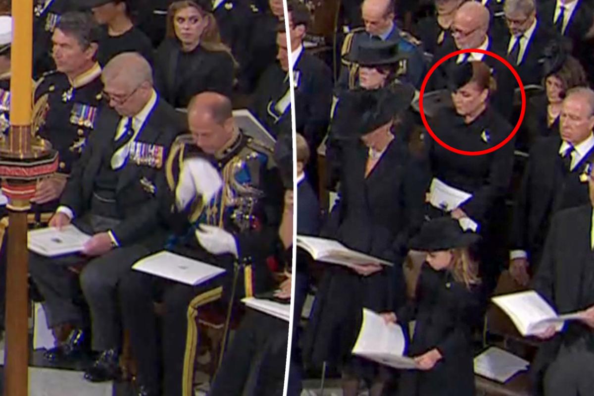 Sarah Ferguson sits in the second row at the Queen's funeral