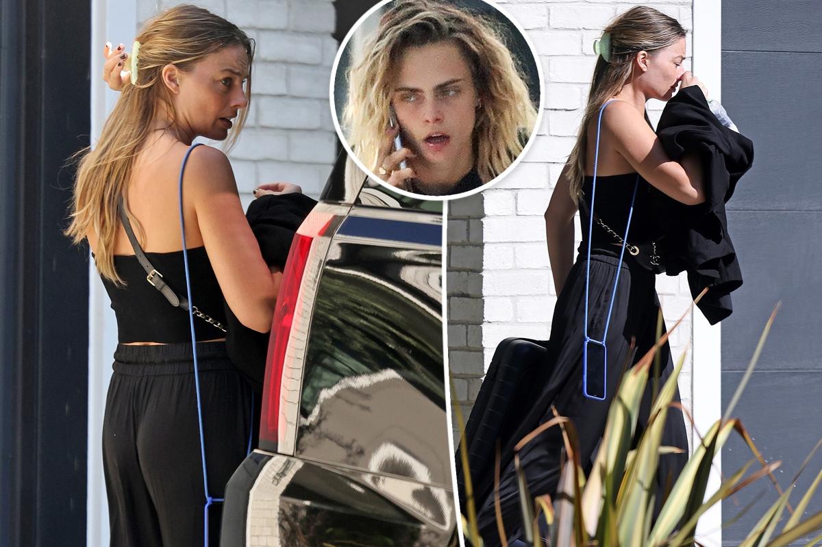 See Photos of Margot Robbie After Leaving Cara Delevingne's Home
