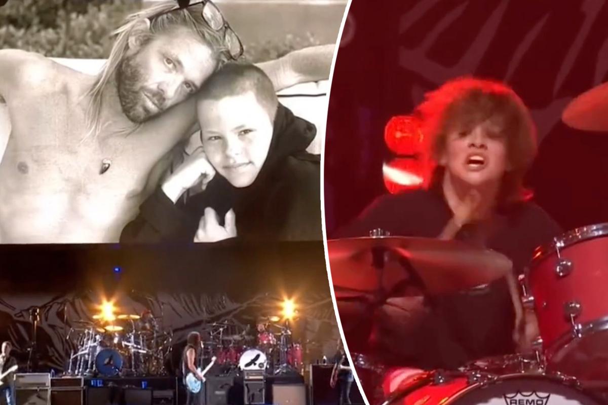Taylor Hawkins' son Shane plays drums at Foo Fighters tribute concert