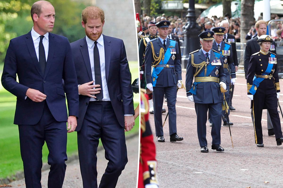 William, Harry join Charles as the Queen's coffin leaves the palace