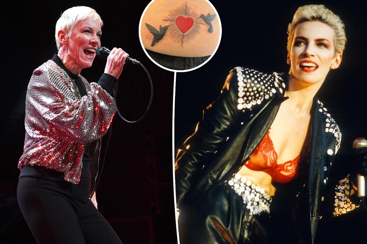 Annie Lennox debuts first tattoo at 67