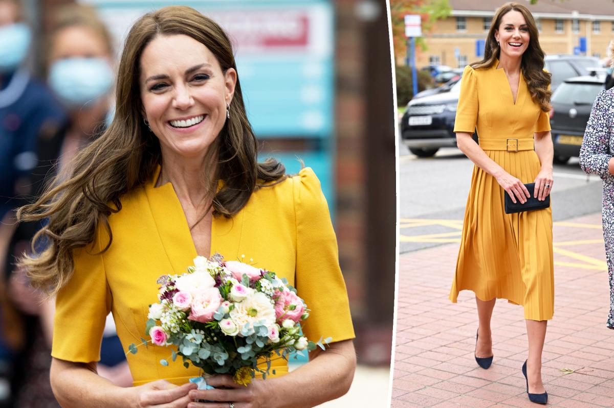 Kate Middleton steps out in a sunny yellow dress